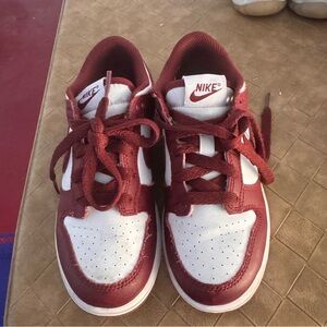 Nike Kids Burgundy and White Sneakers